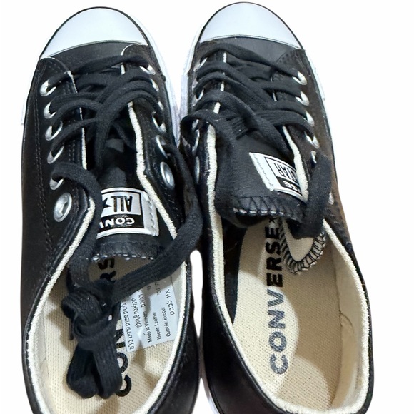 Converse Chuck Taylor All Star Lift Platform Leather Low-Top Shoes Black 5.5 - Picture 5 of 5